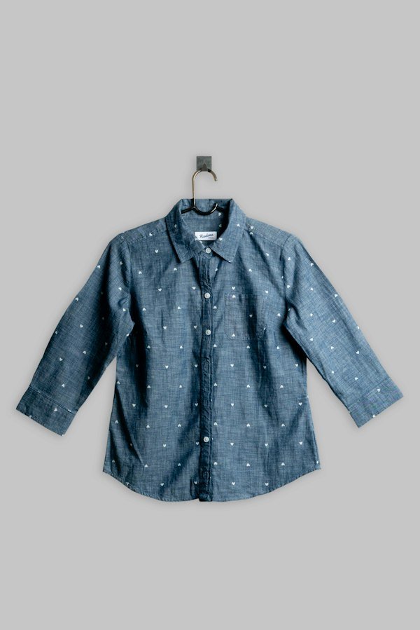 Allen Solly Men's Casual Slim-Fit Cotton Denim Shirt (Indigo Blue)